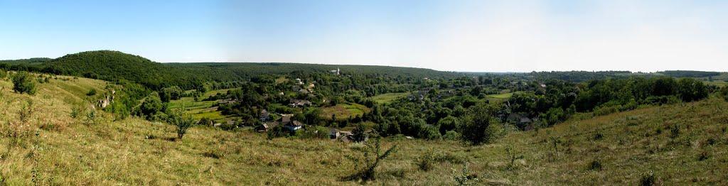 Панорама села Черче в каньйоні річки Смотрич
